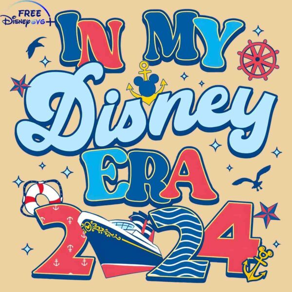 2024 Disney Era Cruise Line in Retro Style PNG