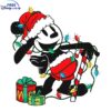 Cheerful Mickey Santa Holiday Lights SVG