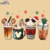 Christmas Coffee Sublimation with Disney Mickey Minnie PNG