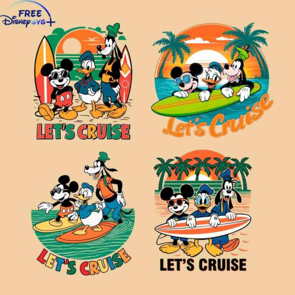 Cruise with Disney Mickey Donald Goofy SVG PNG Pack