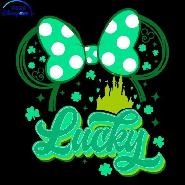 Disney Castle Minnie Head Shamrock Lucky SVG