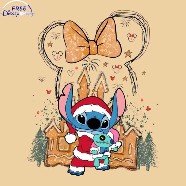 Disney Castle Santa Stitch Christmas PNG