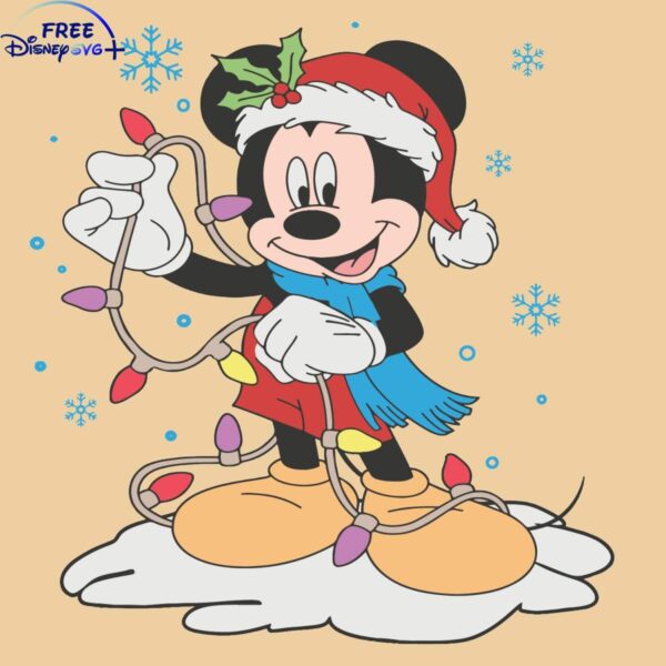 Disney Christmas Lights Mickey Mouse SVG