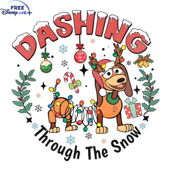 Disney Christmas SVG Slinky Dog Dash in Snow