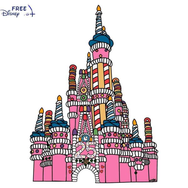 Disney Cinderella Castle Birthday Cake PNG 25th Anniversary