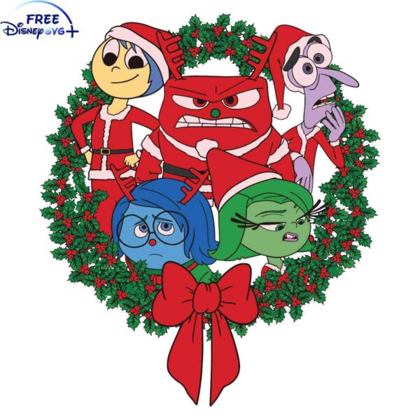 Disney Inside Out Holiday Wreath SVG Design