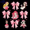 Disney Princess Pink Christmas SVG Santa Hat Coquette Bow