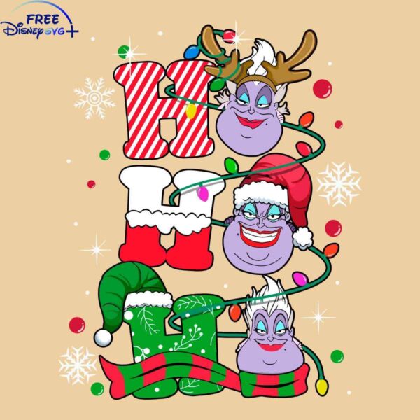 Disney Villains Christmas Ursula PNG Festive Ho Ho Ho