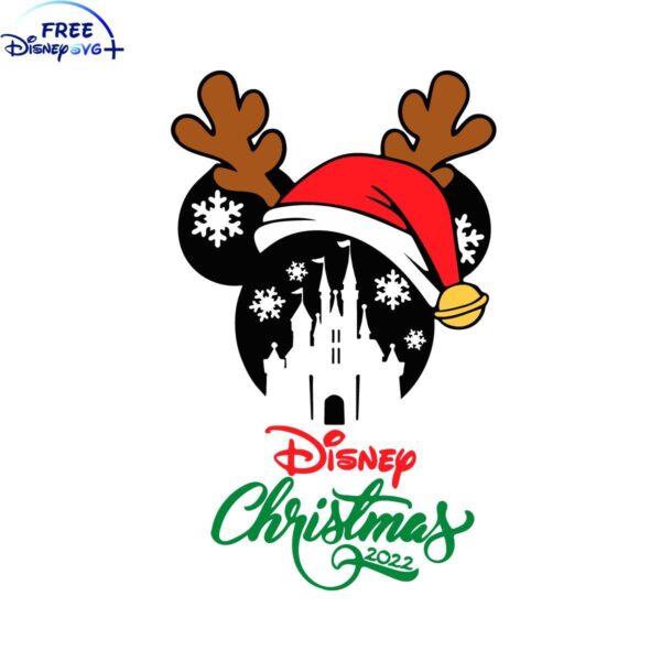 Disney Xmas Graphic Designs SVG Mickey Minnie Head for Christmas 2022