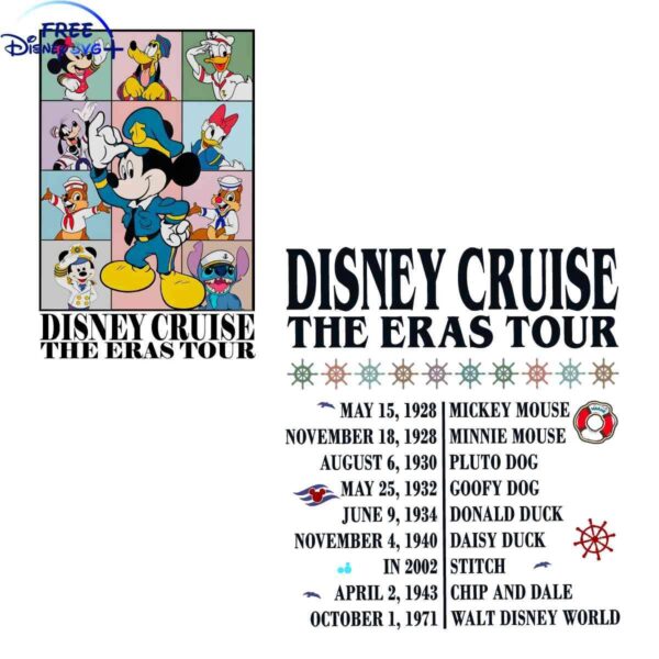 Explore Disney Cruise Through the Ages with Mickey and Friends PNG