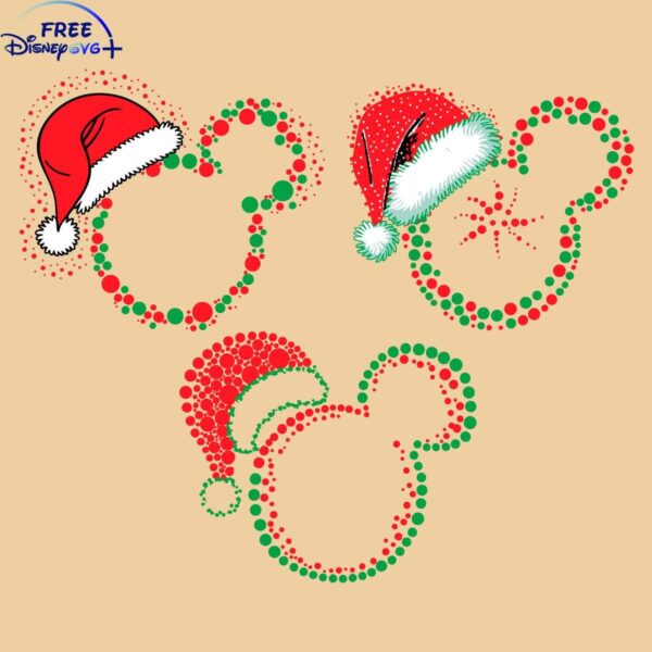 Festive Disney Christmas SVG Mickey Head Holiday Designs Sublimation