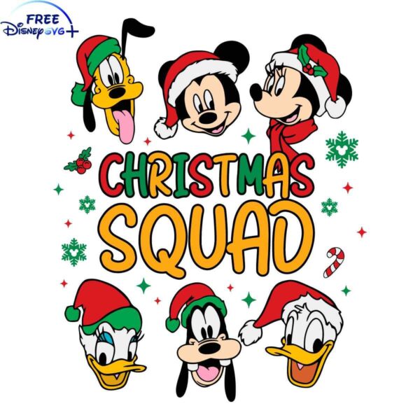 Festive Disney Mickey Friends Christmas SVG for Cricut