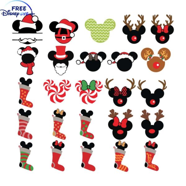 Festive Disney Mickey Minnie SVG Cutting Bundle