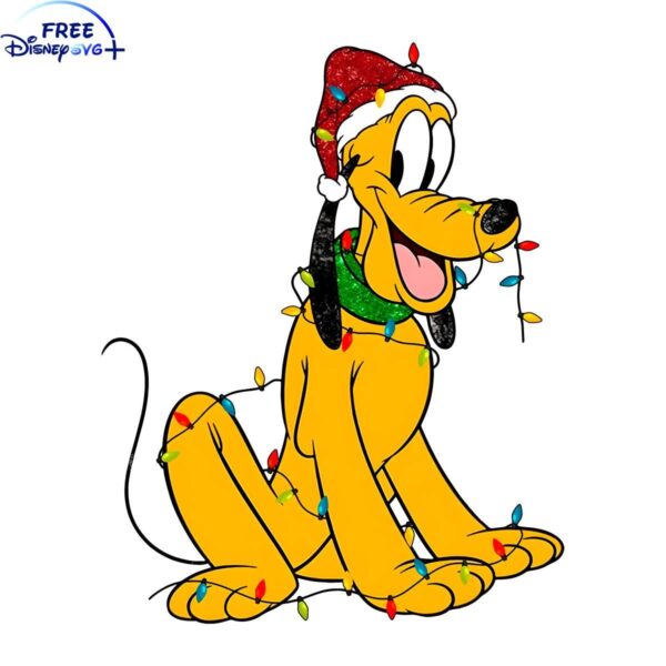 Magical Christmas Lights with Disneys Santa Pluto in PNG