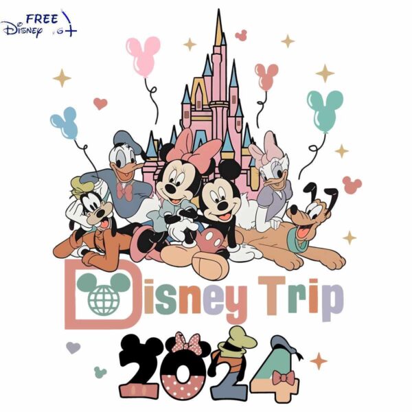 Magical Disney 2024 SVG Castle with Mickey and Friends