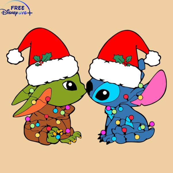 Magical Disney Stitch Baby Yoda Christmas SVG