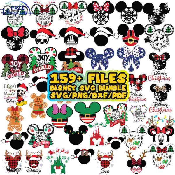 Mickey Santa Disney Christmas Bundle SVG Files