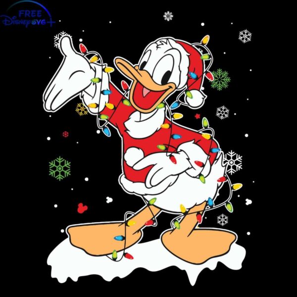 Sparkling Disney Donald Duck Christmas Lights in SVG