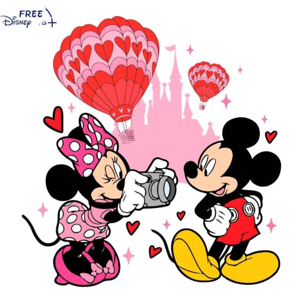 Valentines Day Mickey Minnie Castle SVG