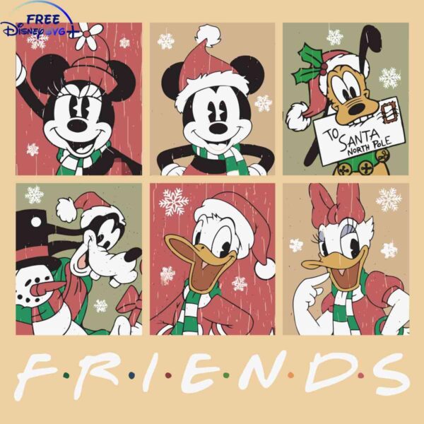 Vintage Disney Holiday Pals SVG Cut File