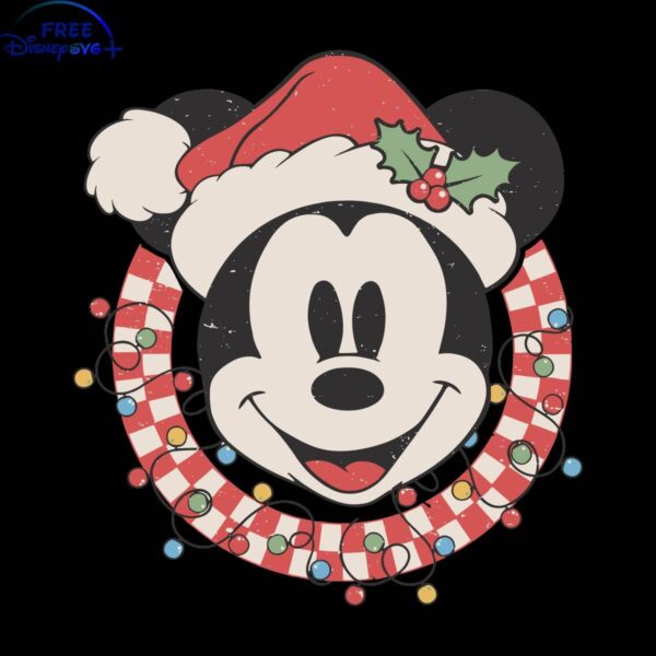 Vintage Disney Mickey Mouse Santa Hat SVG Design