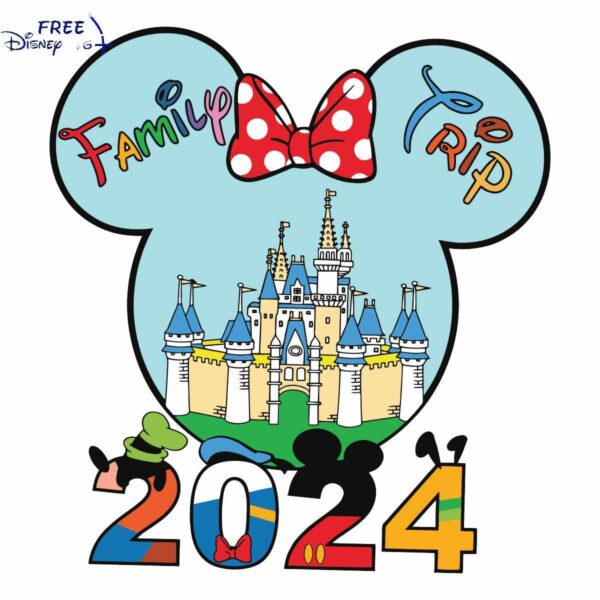 Vintage Family Vacation 2024 Disney Castle SVG