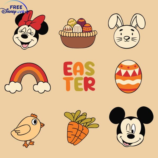 2024 Disney Easter Bunny SVG with Mickey and Friends