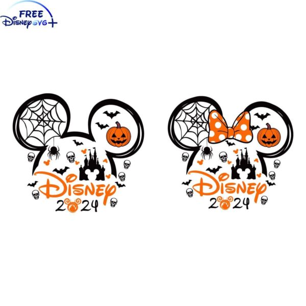 2024 Halloween Disney Mickey Minnie Head SVG