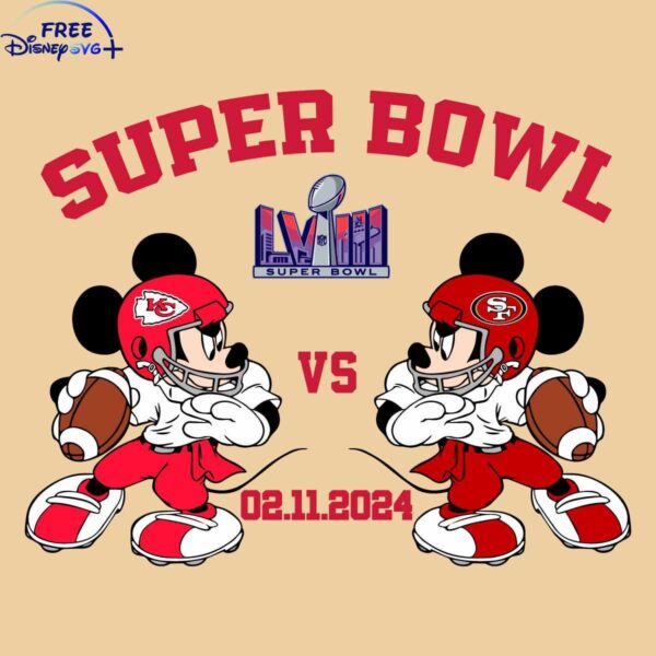 49ers vs Chiefs Super Bowl LVIII in Mickey svgpng