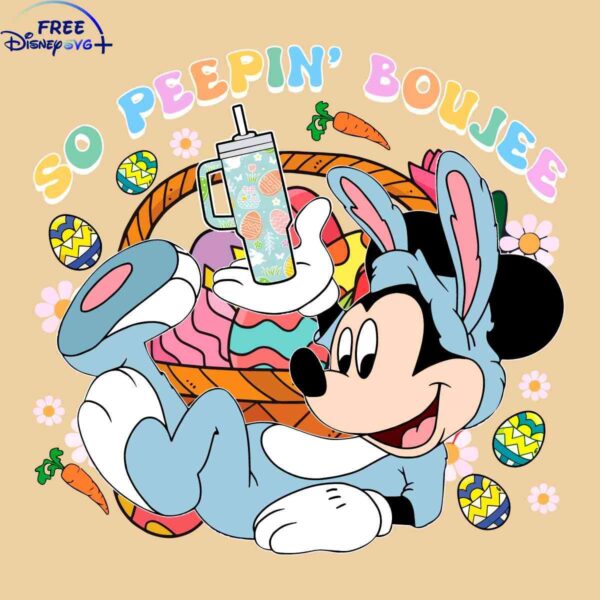 Adorable Easter Mickey SVG Peepin with Style