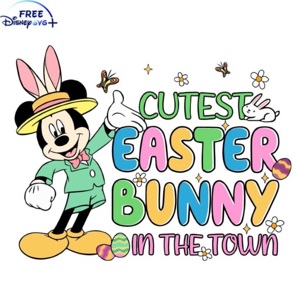 Adorable Mickey Easter Bunny SVG