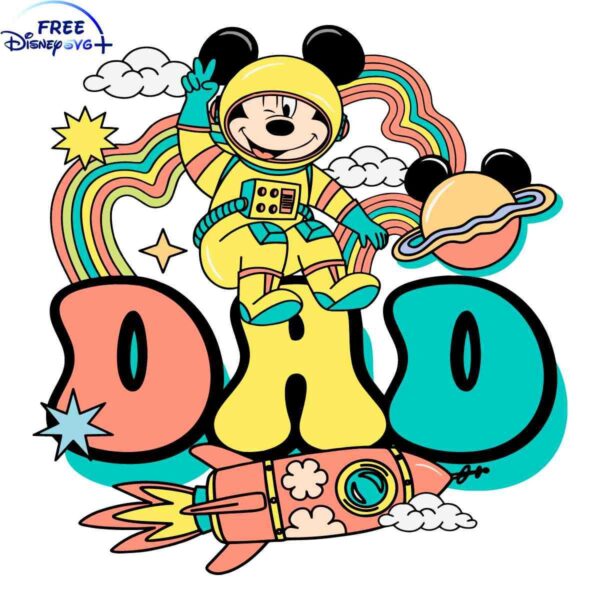 Adorable Mickey Mouse Father in Space SVG