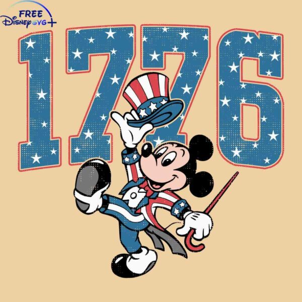 American Independence Day Uncle Sam Mickey 1776 SVG