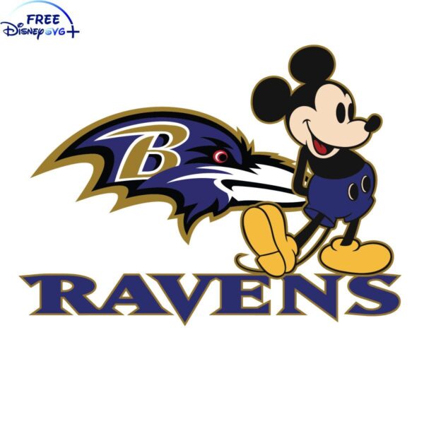 Baltimore Ravens Mickey Football Logo in SVG