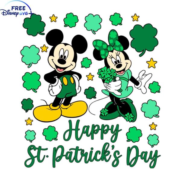 Celebrate St Patricks Day with Mickey and Minnie SVG