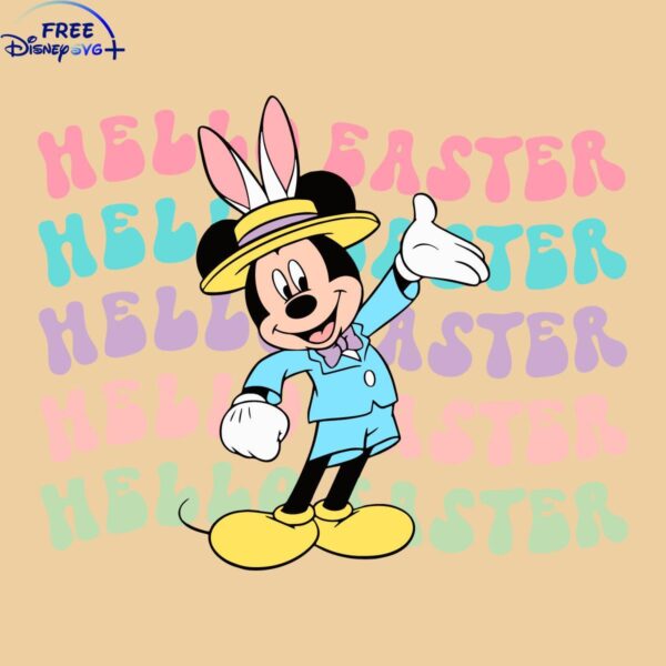 Cheerful Easter Bunny SVG for Mickey Fans