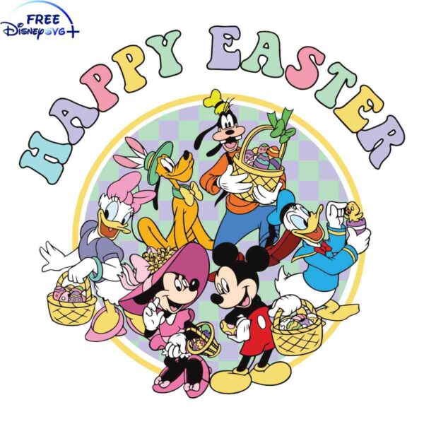 Cheerful Easter Mickey Minnie Pals SVG