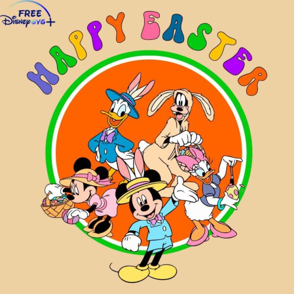 Cheerful Easter Mickey Pals SVG