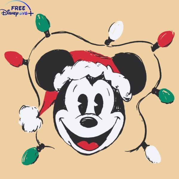 Cheerful Mickey Mouse Santa Claus SVG File