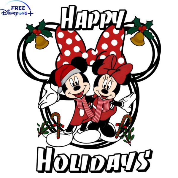 Cheerful Minnie Mickey Holiday PNG