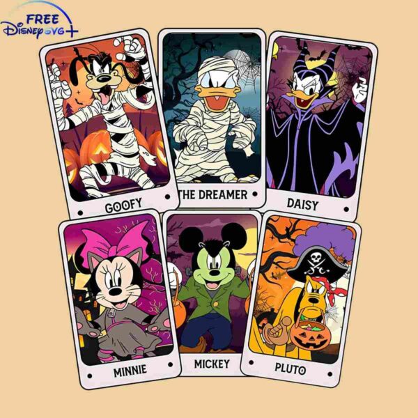 Classic Halloween Tarot Disney Characters PNG