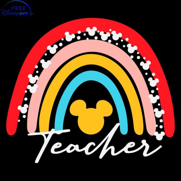 Colorful Mickey Head Disney Teacher SVG