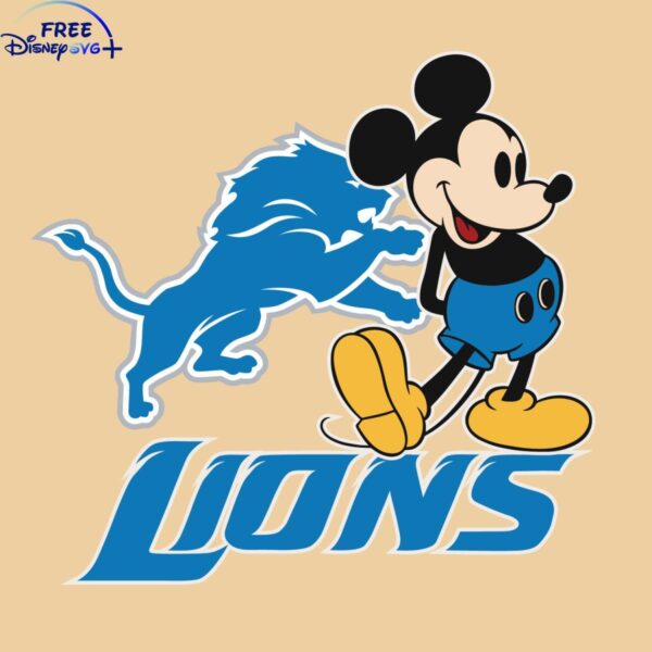 Detroit Lions Mickey Football Logo in SVG