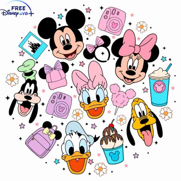 Disney Characters Mickey Minnie Donald Friends SVG