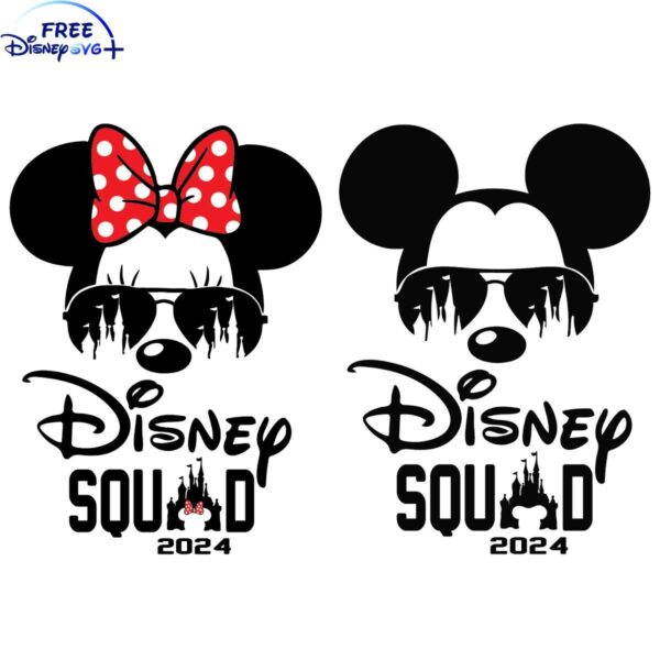 Disney Squad 2024 Mickey Minnie Head SVG