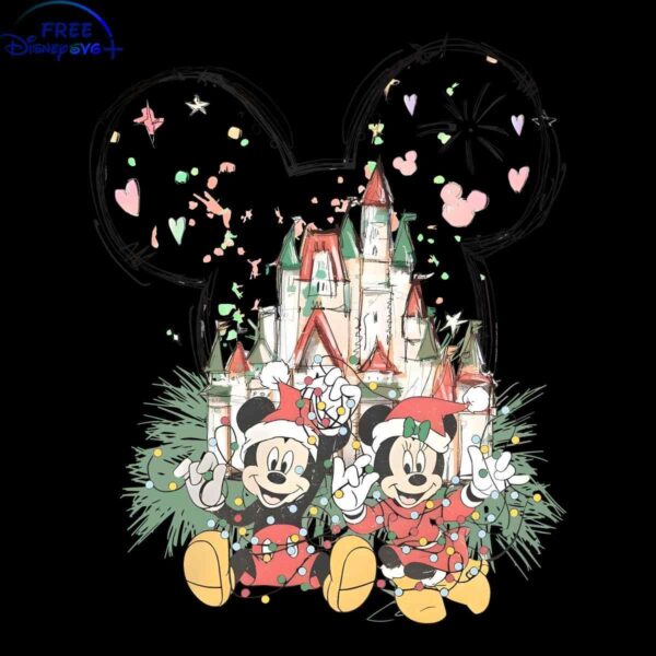 Download Christmas Mickey Minnie Castle Sublimation PNG