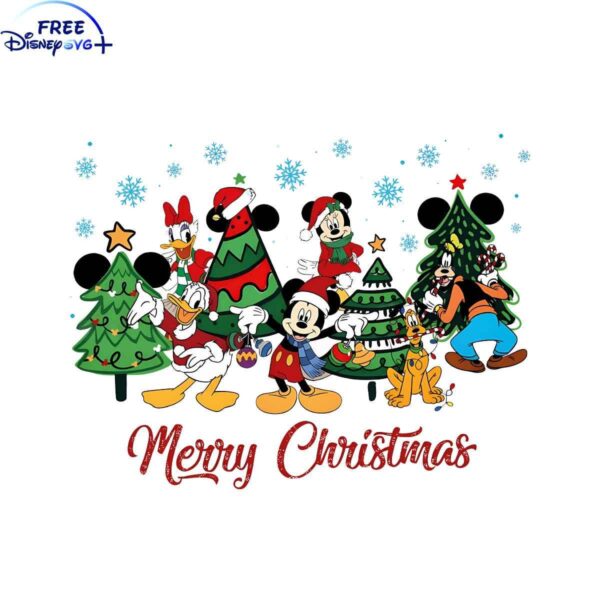 Download Festive Retro Mickey Friends Christmas PNG