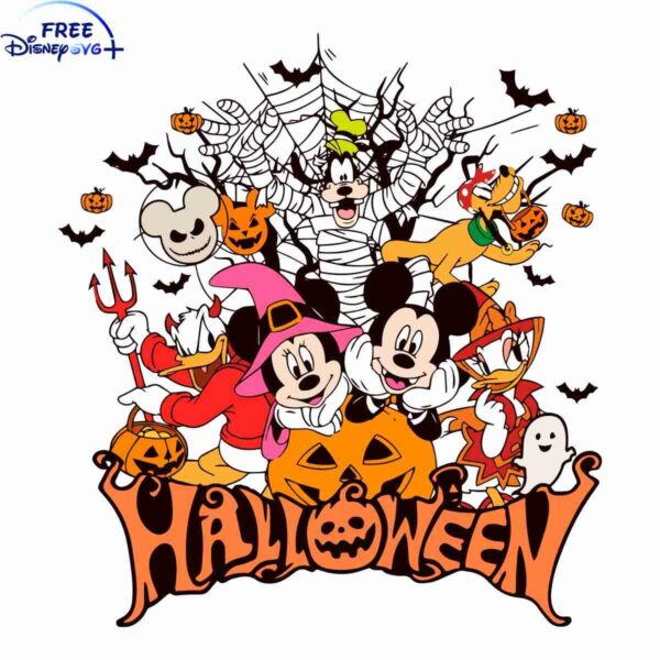 Download Vintage Disneyland Halloween Mickey and Friends SVG