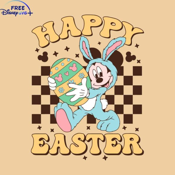 Easter Mickey Checkered SVG