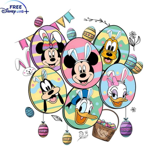 Easter SVG Mickey Friends in Bunny Ears